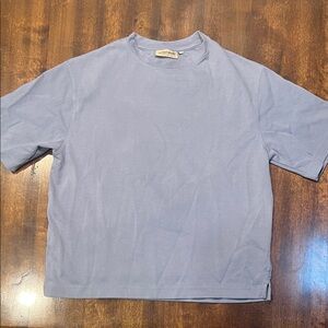 Amongst Others Shirt Mens Medium Periwinkle Boxy Fit Crewneck Solid Casual Tee